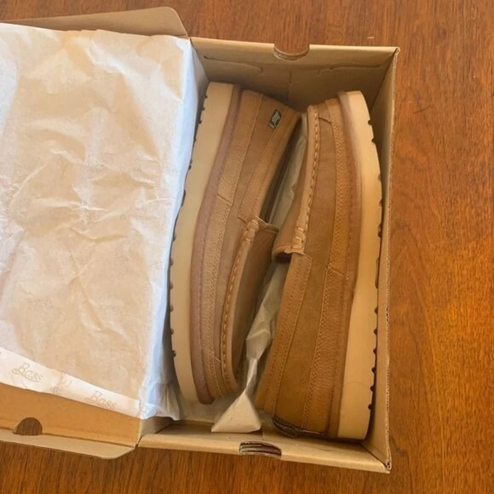 G.H. Bass Men’s Sherpa Lined Moccasin Slippers Indoor Outdoor Chestnut Size 10